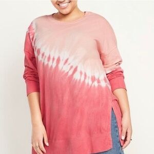 Old Navy Dip Dyed French Terry Tunic Sweathshirt, Womens Large